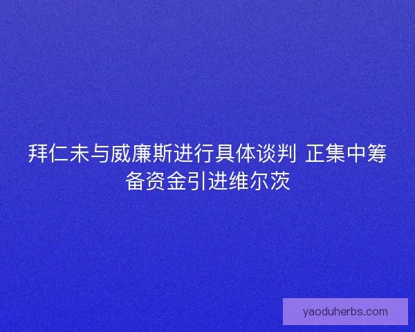 拜仁未与威廉斯进行具体谈判 正集中筹备资金引进维尔茨