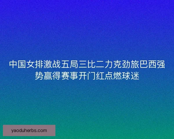 中国女排激战五局三比二力克劲旅巴西强势赢得赛事开门红点燃球迷