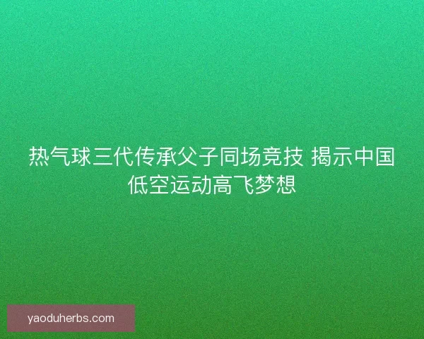 热气球三代传承父子同场竞技 揭示中国低空运动高飞梦想
