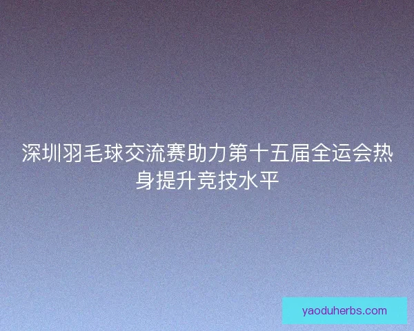 深圳羽毛球交流赛助力第十五届全运会热身提升竞技水平
